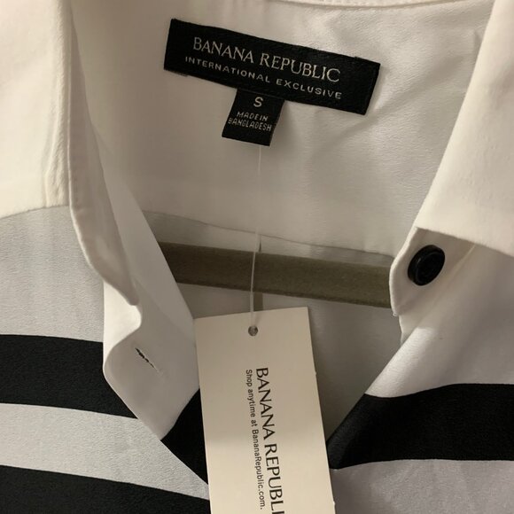 Breezy NWT LS Stripy Banana Republic Blouse - Picture 5 of 6